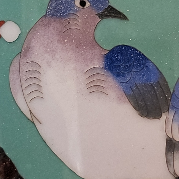 Japanese Cloisonne Enamel Vase Floral Bird Motif late 19th/Early 20th Century - Picture 3 of 16